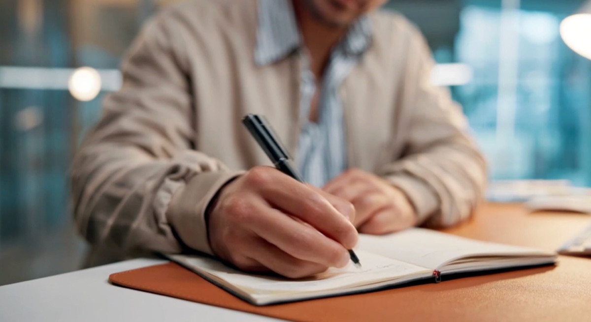 Prise de notes lors d’une réflexion professionnelle